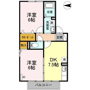 サウスフラッツII【2階】の間取り