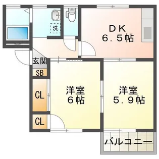 ハイビスカスC【1階】の間取り