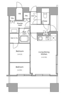ホライズンプレイス赤坂【14階】の間取り