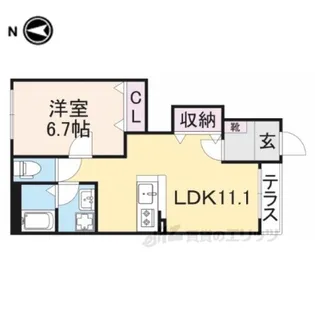 クレメント大和高田2【1階】の間取り