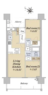 プレサンスロジェ神戸ポートアイランド【4階】の間取り