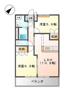 ハイツ石楠花【2階】の間取り