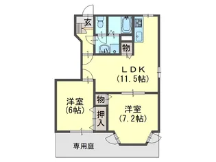 ヒューゲルヴェストB棟【1階】の間取り