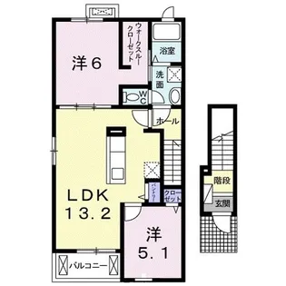 ベルドミールイイダII【2階】の間取り