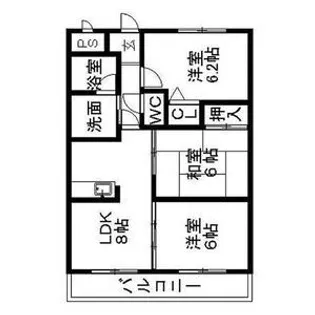 パティオ法華【3階】の間取り