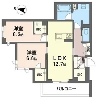 エスフォート【1階】の間取り