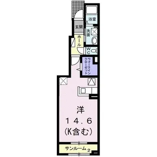 ミレイユB【1階】の間取り