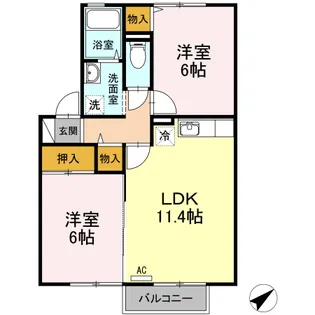 ハイムコスモス【2階】の間取り