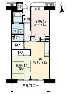 URコンフォール東鳩ヶ谷【6階】の間取り