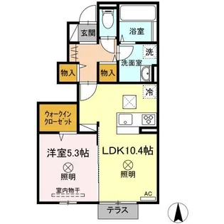 ミントリーフ【1階】の間取り