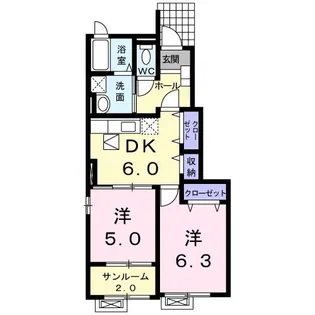 ピニーズ法川【1階】の間取り