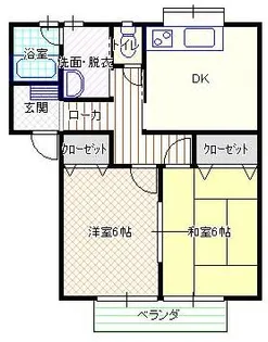 フェレット下中野【1階】の間取り