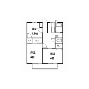 宝積寺ハイツI(ペット可)【2階】の間取り
