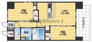 グランデカワノなにわ離宮【3階】の間取り