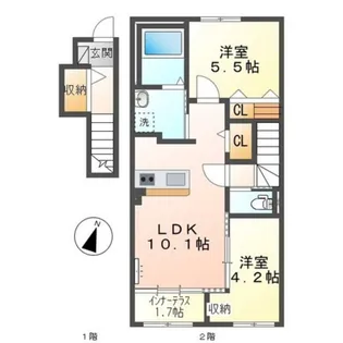パームコート長尾【2階】の間取り