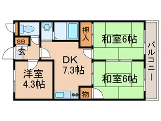 ハッピネス壱番館【2階】の間取り