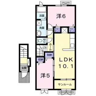サウス プリムローズ【2階】の間取り