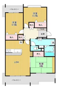 東香里野村マンション【3階】の間取り