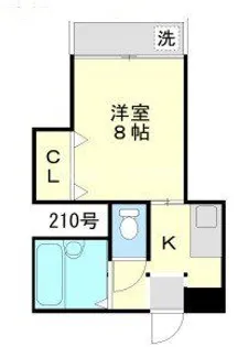 1Kの間取り画像