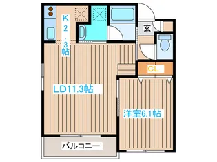 VILLA MUTSUMI・III【1階】の間取り