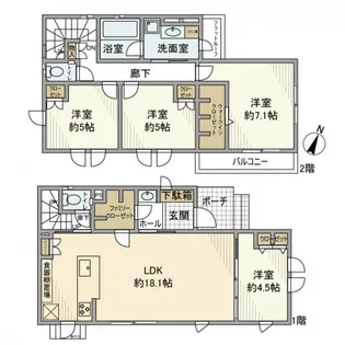 東京都国分寺市西町5【一戸建】の間取り