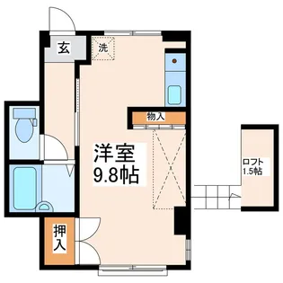 ロフト九品寺【3階】の間取り
