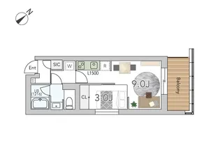 GranDuo経堂17【4階】の間取り