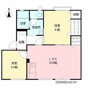 ウイズN A棟【1階】の間取り