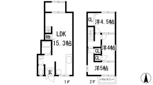 兵庫県宝塚市平井3【一戸建】の間取り