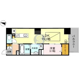 リヴィエール北梅田【4階】の間取り