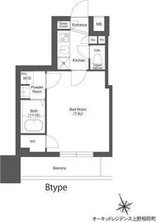 オーキッドレジデンス上野稲荷町【2階】の間取り