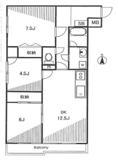 東中野ハイツ【1階】の間取り