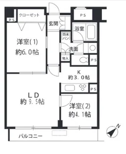 ルシマン月島【12階】の間取り