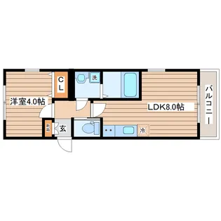 フラクタス南仙台【2階】の間取り