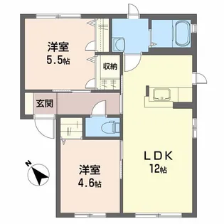 フォンターナ A棟【1階】の間取り