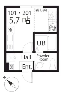 ハーミットクラブハウス大倉山の上【2階】の間取り
