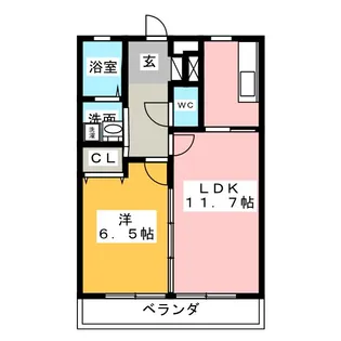 スカイヒルズ柳島【1階】の間取り
