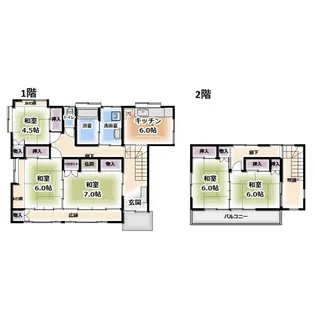 福島県いわき市平下神谷字北一里塚【一戸建】の間取り