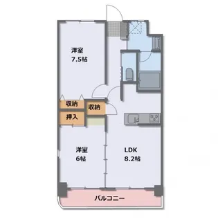 長野県長野市大字鶴賀【マンション】の間取り