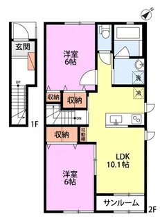ミルズグランディール見附本町 B棟【2階】の間取り