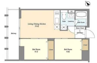 THE GRAND TERRACE WAKABAYASHI【2階】の間取り