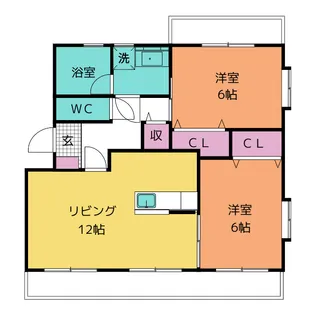 ヴィラージュ藤ノ木 A棟【2階】の間取り