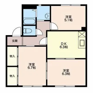 サントゥルドゥソレイユ B【1階】の間取り