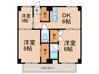 ビレッジハウス鈴蘭台1号棟【3階】の間取り