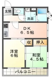 野里ハイツ【3階】の間取り