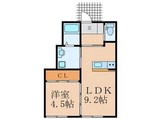 (仮)行橋アパート B棟【1階】の間取り