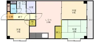 パークサイドマンション宮崎【3階】の間取り