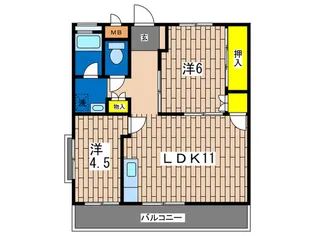 秋葉コーポ【3階】の間取り
