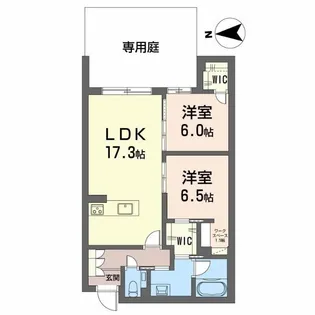 カーサ グリシーナ 北原【1階】の間取り