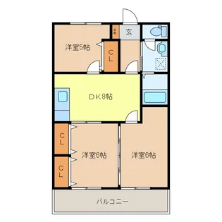 エメラルドマンション津布田【1階】の間取り